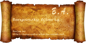 Benyovszky Alberta névjegykártya